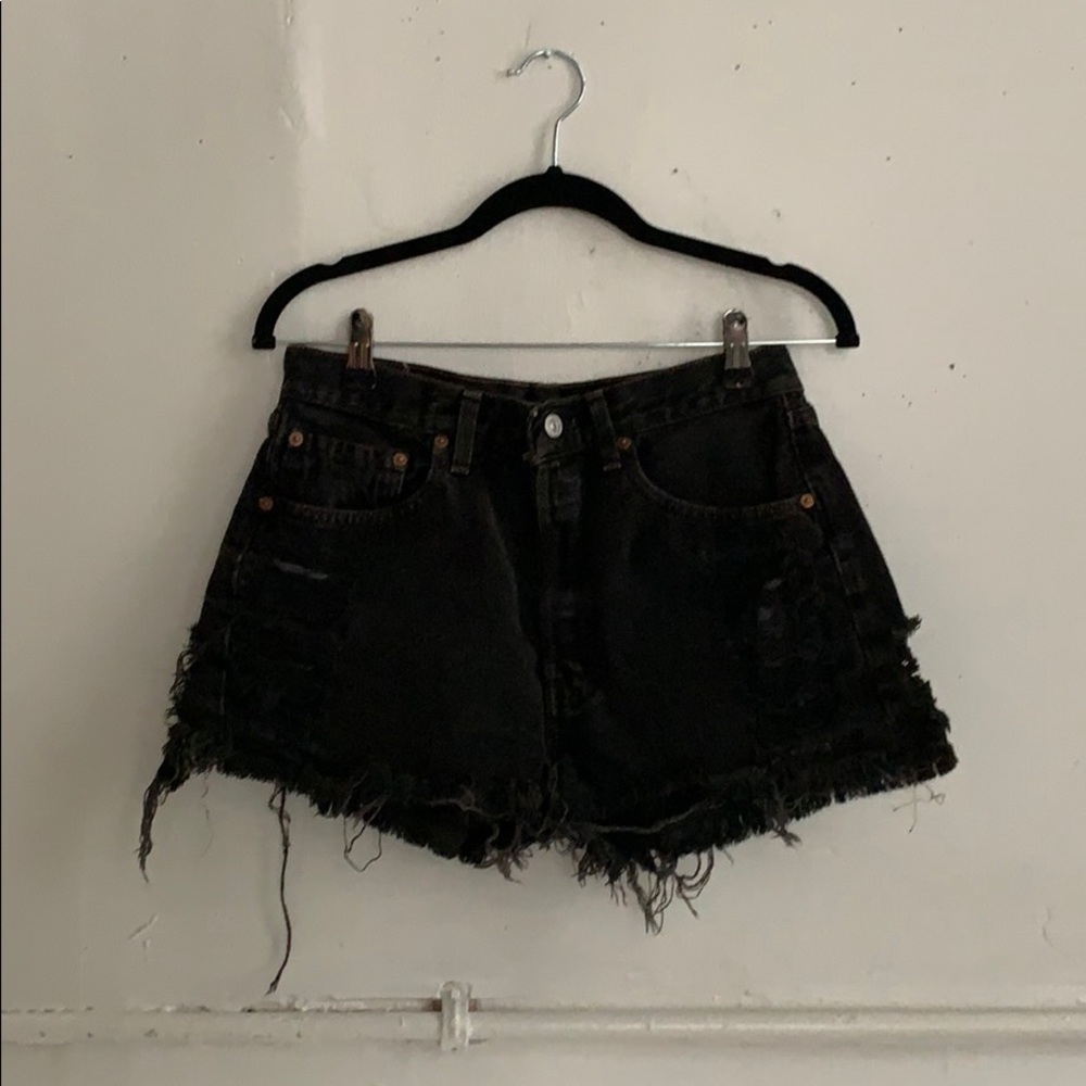 Levi’s black denim cutoffs